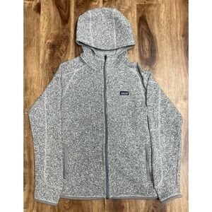Patagonia Better Sweater Hoody Womens Small Birch White Gray Full Zip 25539